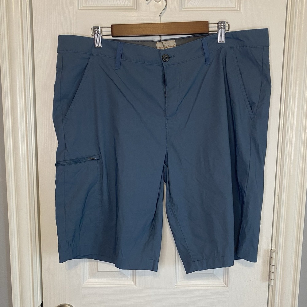 Weatherproof Vintage Shorts‎ Men's 38 Regular Fit Chinos Flat Front Casual Blue
